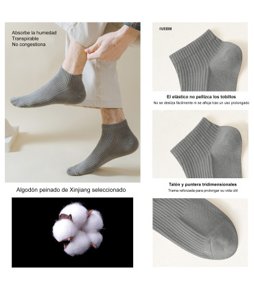 Unisex Ankle Socks | Breathable Ribbed Xinjiang Cotton | One Size 35–42 EU
