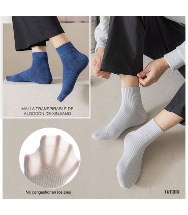 Unisex Low-Cut Socks | Breathable Ribbed Xinjiang Cotton | One Size 35–42 EU