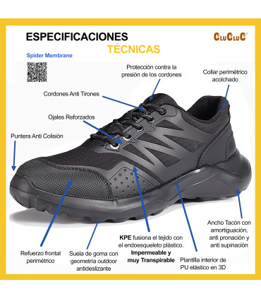 SPIDER MEMBRANE - Professional Sports Shoe | Work, Outdoor, Safety | Sizes 36 to 45 EU
