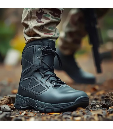 SNAKE MEMBRANE - 8" Ultra-Light Police Boot | YKK Zipper | Anti-Slip Sole | 3D PU | Scanner Safe | Sizes 37-48 EU