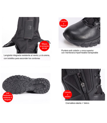 SNAKE MEMBRANE - 8" Ultra-Light Police Boot | YKK Zipper | Anti-Slip Sole | 3D PU | Scanner Safe | Sizes 37-48 EU