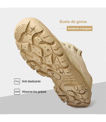 SCORPION - Zapatillas Tácticas Outdoor 4" Impermeables | Piel Gamuza & Denim| Suela Antideslizante | 36-48 EU