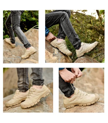 SCORPION - Zapatillas Tácticas Outdoor 4" Impermeables | Piel Gamuza & Denim| Suela Antideslizante | 36-48 EU