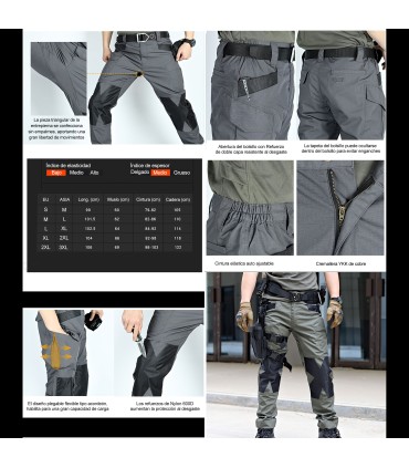 CROSS-BORDER RAIDERS QC18 | Pantalones Largos Tácticos Asalto Hombre | Resistente, Ergonómico, Outdoor, Bolsillos Estratégicos